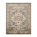 7' 11''x10' 1'' LoomBloom Muted Turkish Oushak Hand Knotted Wool Area Rug Gray, Blue Color