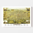 Vintage Map of Mattoon, Illinois 1884