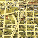 Vintage Map of Mattoon, Illinois 1884