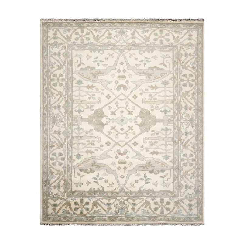 8' 2''x10' 2'' LoomBloom Muted Turkish Oushak Hand Knotted Wool Area Rug Ivory, Gray Color