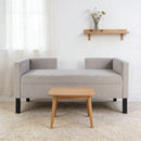 Upholstered Ottoman With 2 Bolster Pillows For Living Room - Gray by HouseOfZazla