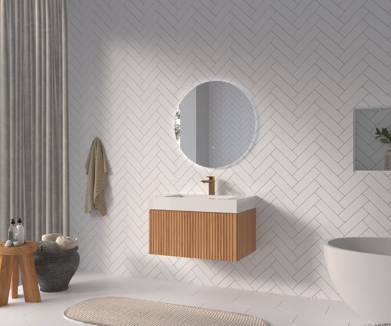 30" Bathroom Vanity with Sink - Wall Mounted Floating Cabinet, photo 2 of 10
