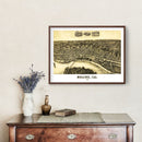 Vintage Map of Moline, Illinois 1889