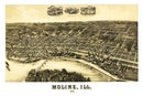 Vintage Map of Moline, Illinois 1889