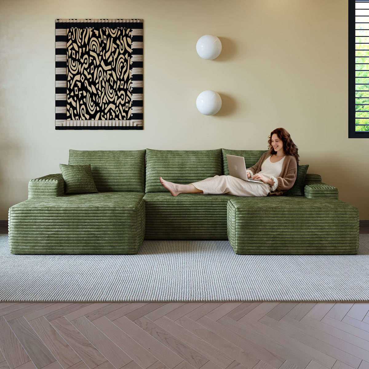 107" Cloud Sectional Sofa with Ottoman, photo 8 of 10