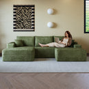 107" Cloud Sectional Sofa with Ottoman
