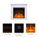 25 Inch 1400W Electric Fireplace Mantel Heater, Freestanding Space Stove with Remote Control & Realistic Flames