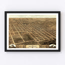 Vintage Map of Monmouth, Illinois 1869