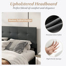 Queen Size Upholstered Bed Frame Linen Platform Bed-Dark Gray by LJGDeals