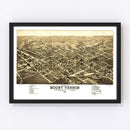 Vintage Map of Mount Vernon, Illinois 1881