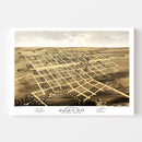 Vintage Map of Paxton, Illinois 1869