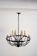 15-Light Industrial Iron Candle Chandelier Modern Farmhouse Pendant Light