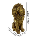 24" Lion Statue, Resin Outdoor Guardian Sculpture