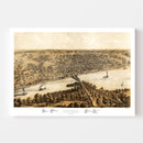 Vintage Map of Peoria, Illinois 1867