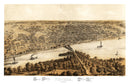 Vintage Map of Peoria, Illinois 1867