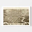Vintage Map of Pontiac, Illinois 1869