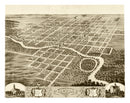 Vintage Map of Pontiac, Illinois 1869