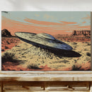 Desert Landing: UFO Shadows and Distant Skies
