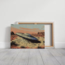 Desert Landing: UFO Shadows and Distant Skies