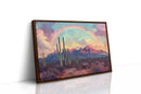 Cactus Rainbow Desert Print – Boho Southwest Canvas Art