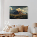 Stormy Desert Mountain Canvas – Moody Western Landscape Wall Art