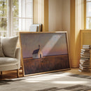 Prairie Moon Chapel Canvas – Minimalist Country Church Wall Art