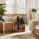 Cowboy Romance Canvas – Western Couple Wall Art with Horses