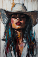 Cowgirl Spirit Canvas – Western Woman Portrait Wall Art