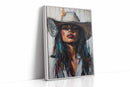 Cowgirl Spirit Canvas – Western Woman Portrait Wall Art
