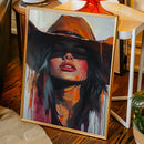 Desert Flame Cowgirl Canvas – Bold Western Woman Wall Art
