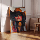 Desert Flame Cowgirl Canvas – Bold Western Woman Wall Art
