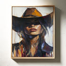 Shadowed Cowgirl Canvas – Western Femme Fatale Wall Art