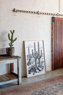 Desert Cactus Line Drawing – Southwestern Saguaro Wall Art