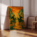 Skeleton Riders at Sundown – Surreal Western Desert Cowboy Art Print