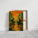 Skeleton Riders at Sundown – Surreal Western Desert Cowboy Art Print