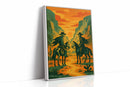 Skeleton Riders at Sundown – Surreal Western Desert Cowboy Art Print