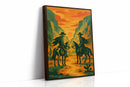 Skeleton Riders at Sundown – Surreal Western Desert Cowboy Art Print