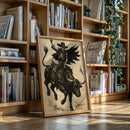 Skeleton Bull Rider – Vintage Western Rodeo Skull Art Print