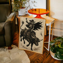 Skeleton Bull Rider – Vintage Western Rodeo Skull Art Print