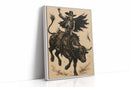 Skeleton Bull Rider – Vintage Western Rodeo Skull Art Print
