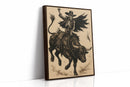 Skeleton Bull Rider – Vintage Western Rodeo Skull Art Print