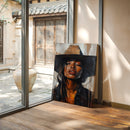 Cowgirl Serenity – Bold Black Western Beauty Portrait Canvas