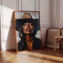 Cowgirl Serenity – Bold Black Western Beauty Portrait Canvas