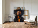 Cowgirl Serenity – Bold Black Western Beauty Portrait Canvas