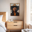 Cowgirl Serenity – Bold Black Western Beauty Portrait Canvas