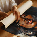 Cowgirl Serenity – Bold Black Western Beauty Portrait Canvas