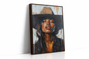 Cowgirl Serenity – Bold Black Western Beauty Portrait Canvas