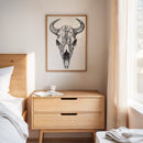 Western Bison Skull – Black Ink Rustic Wall Art