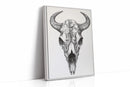 Western Bison Skull – Black Ink Rustic Wall Art