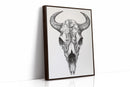 Western Bison Skull – Black Ink Rustic Wall Art